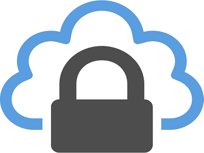 Icon of cloud around a padlock